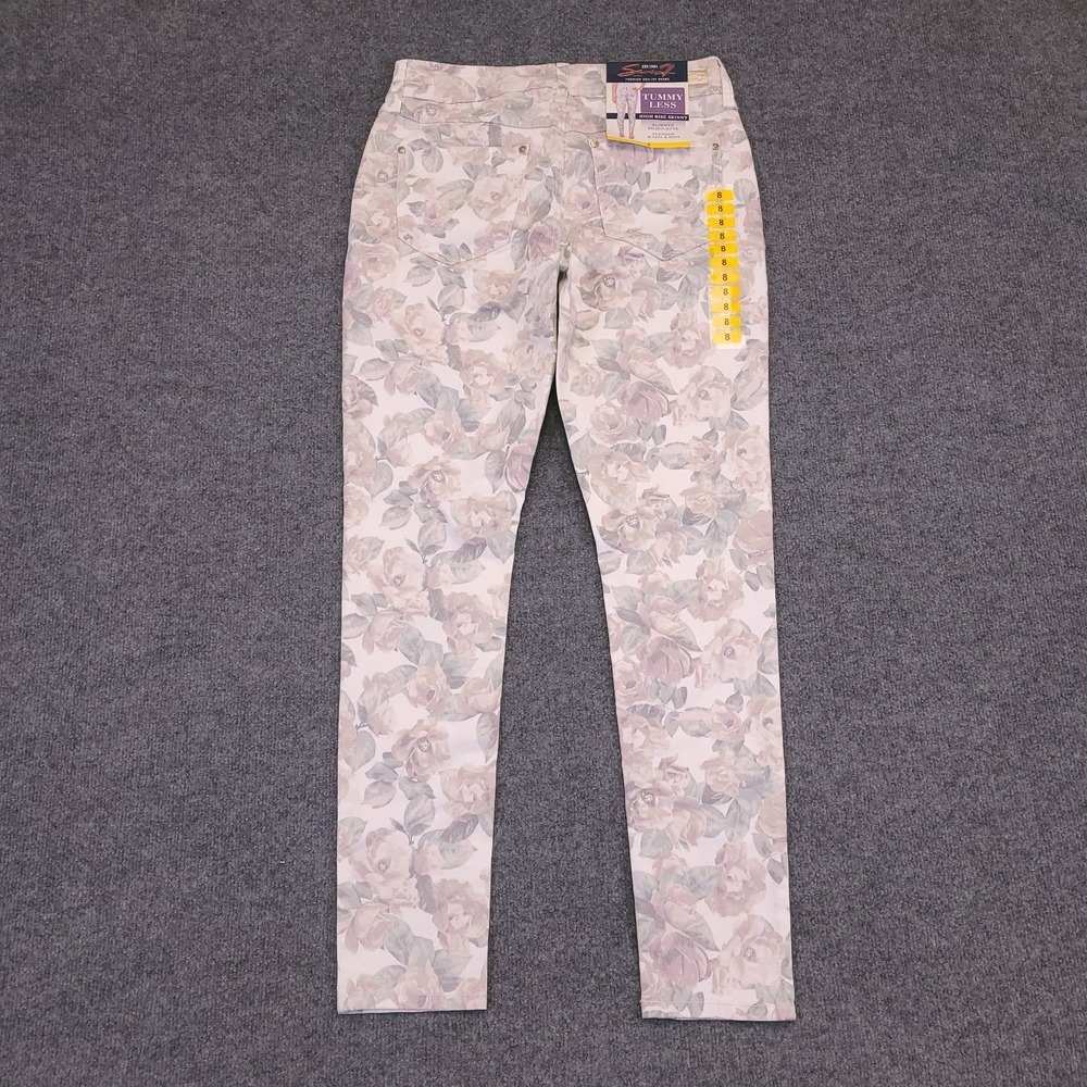 NWT Seven7 Jeans Women Sz 8 (30x30) Tummyless High Rise Skinny Floral‎ MSRP 69 - Picture 15 of 16